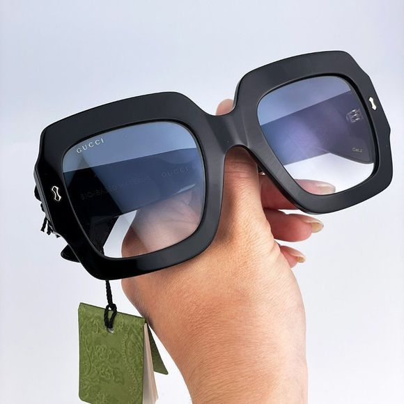 Gucci GG1111S 001 Sunglasses Black Grey Gradient Square Unisex - Picture 4 of 14